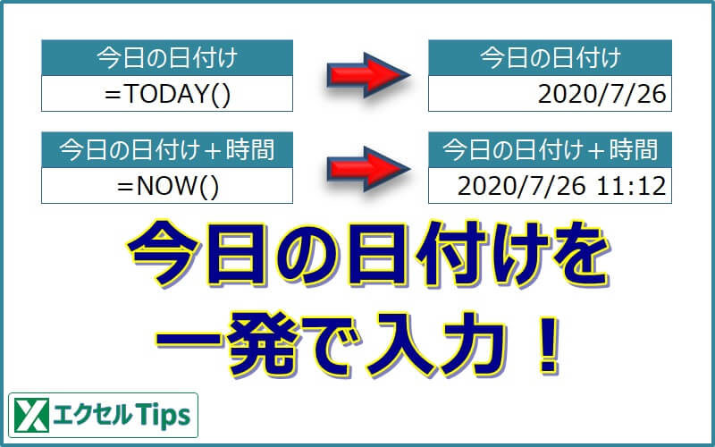 【エクセル】今日の日付を一発で入力する！