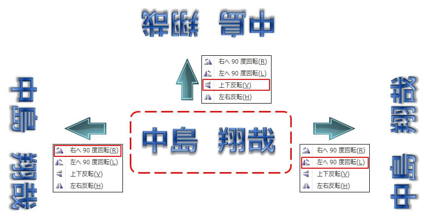 エクセルで180度回転した上下 左右の反転文字 鏡文字 を作る エクセルtips