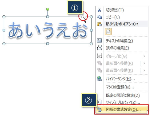 ワードアートの図形の書式設定