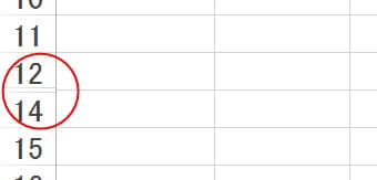 エクセル2013の非表示列