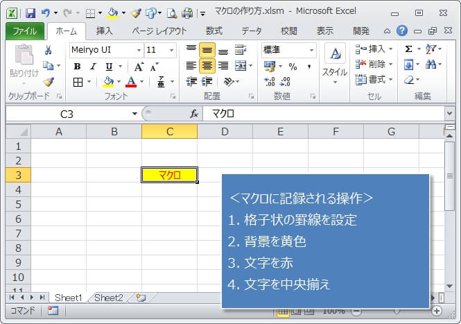 書式設定の結果