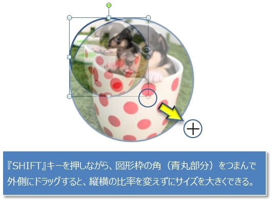 図形を画像で塗りつぶしてトリミングする