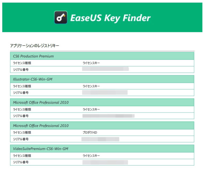 アプリのプロダクトキーを確認できるEaseUS Key Finder