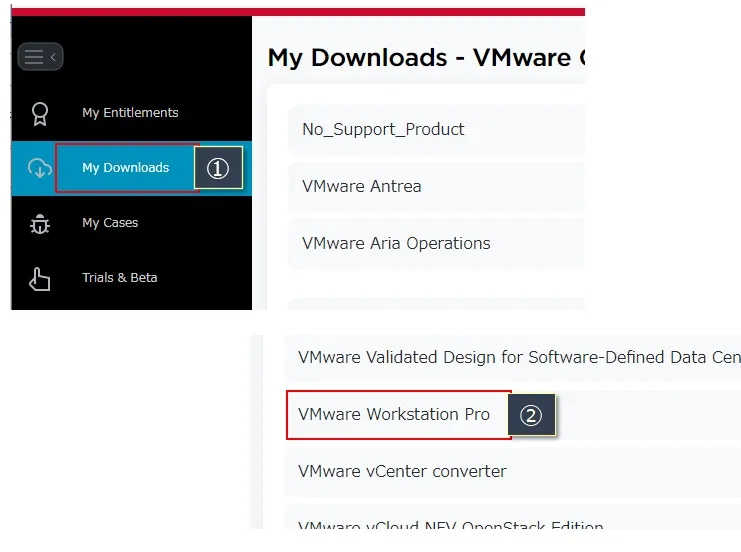 「VMware Workstation Pro 17」をダウンロード